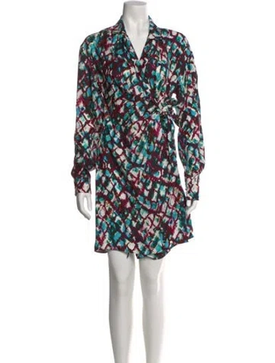 Pre-owned Saloni Silk Mini Dress In Purple