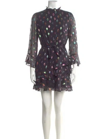 Pre-owned Saloni Silk Mini Dress In Purple