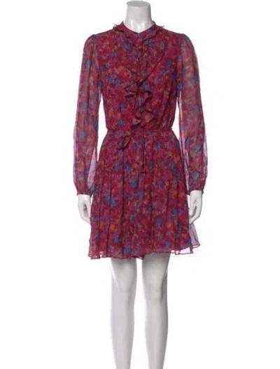 Pre-owned Saloni Silk Mini Dress In Purple