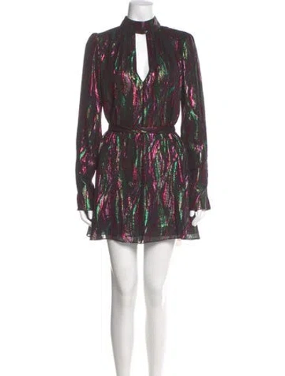 Pre-owned Saloni Silk Mini Dress In Purple