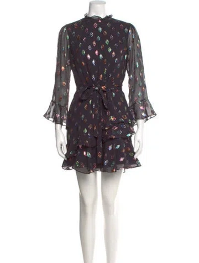 Pre-owned Saloni Silk Mini Dress In Purple