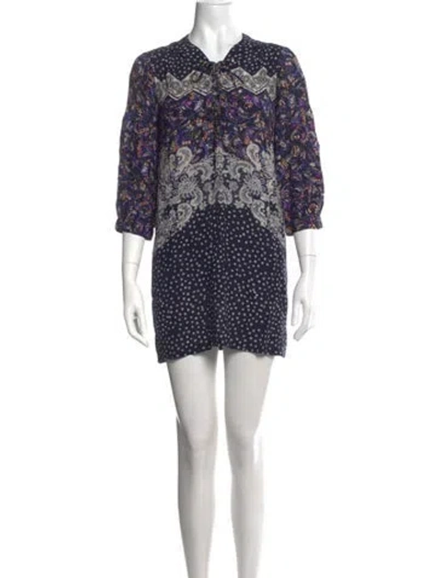 Pre-owned Saloni Silk Mini Dress In Purple