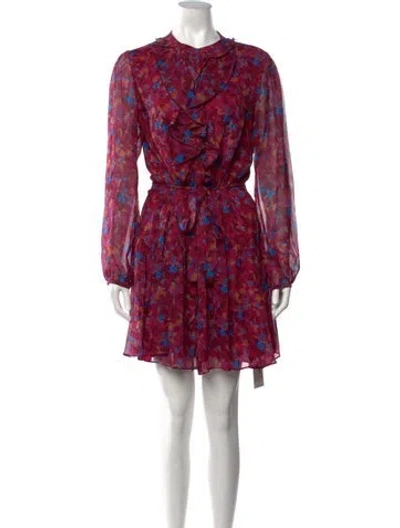 Pre-owned Saloni Silk Mini Dress In Purple
