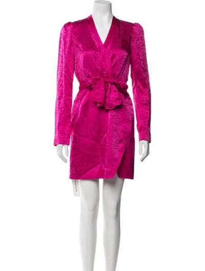 Pre-owned Saloni Silk Mini Dress In Purple