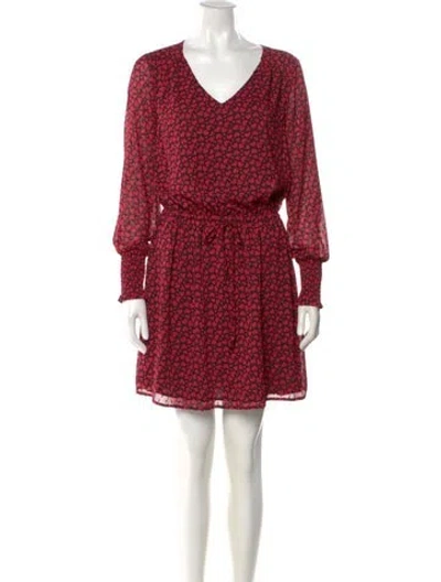Pre-owned Saloni Silk Mini Dress In Red