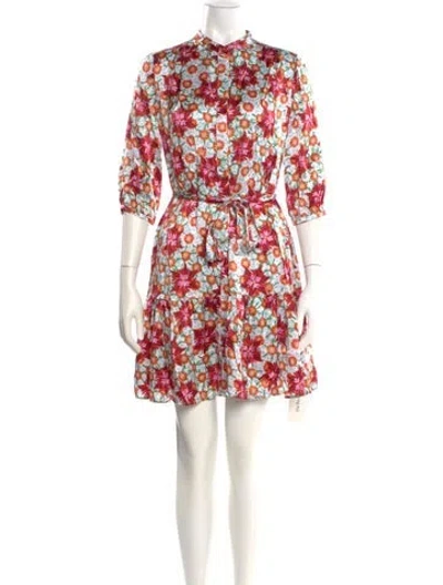 Pre-owned Saloni Silk Mini Dress In Red