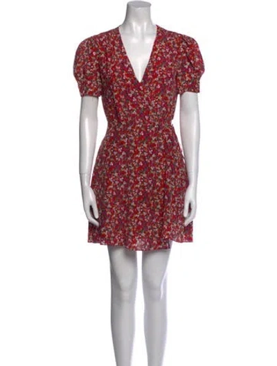 Pre-owned Saloni Silk Mini Dress In Red