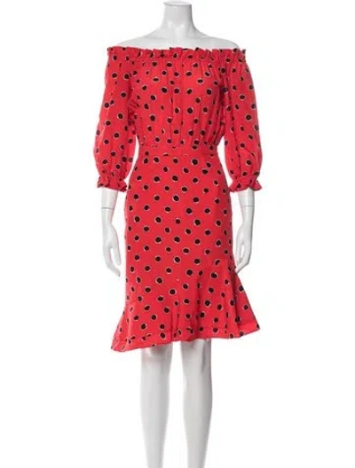Pre-owned Saloni Silk Mini Dress In Red