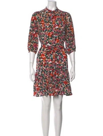 Pre-owned Saloni Silk Mini Dress In Red