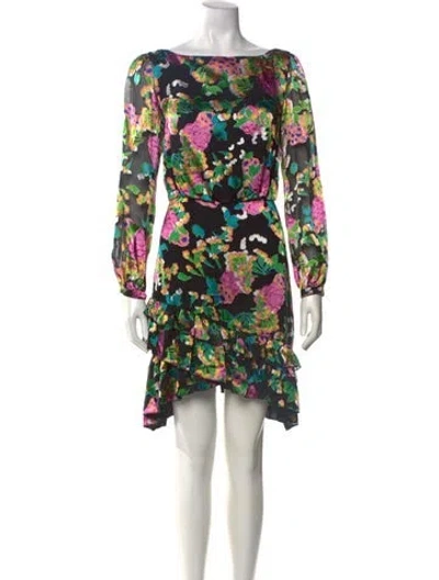 Pre-owned Saloni Silk Mini Dress W/ Tags In Black