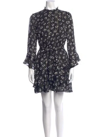 Pre-owned Saloni Silk Mini Dress W/ Tags In Black