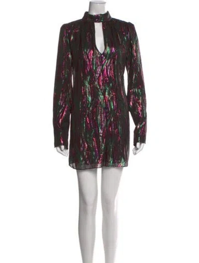 Pre-owned Saloni Silk Mini Dress W/ Tags In Black