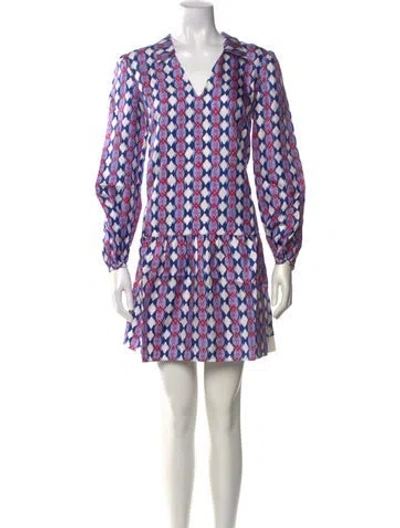 Pre-owned Saloni Silk Mini Dress W/ Tags In Blue