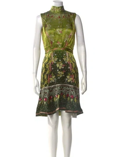 Pre-owned Saloni Silk Mini Dress W/ Tags In Green