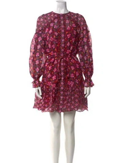 Pre-owned Saloni Silk Mini Dress W/ Tags In Multi