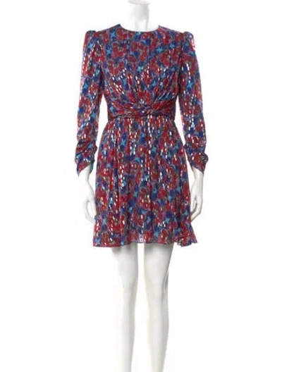 Pre-owned Saloni Silk Mini Dress W/ Tags In Multi