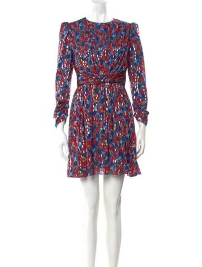 Pre-owned Saloni Silk Mini Dress W/ Tags In Multi