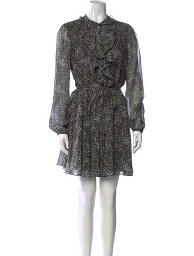 Pre-owned Saloni Silk Mini Dress W/ Tags In Neutrals