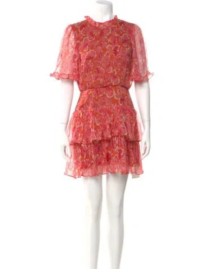 Pre-owned Saloni Silk Mini Dress W/ Tags In Orange