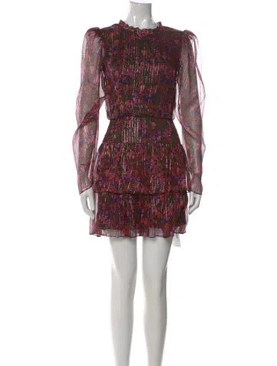 Pre-owned Saloni Silk Mini Dress W/ Tags In Pink