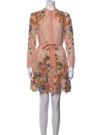 Pre-owned Saloni Silk Mini Dress W/ Tags In Pink