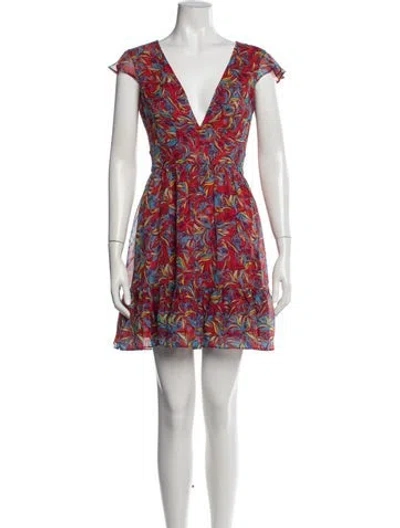 Pre-owned Saloni Silk Mini Dress W/ Tags In Red