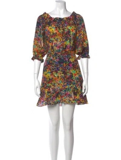 Pre-owned Saloni Silk Mini Dress W/ Tags In Yellow