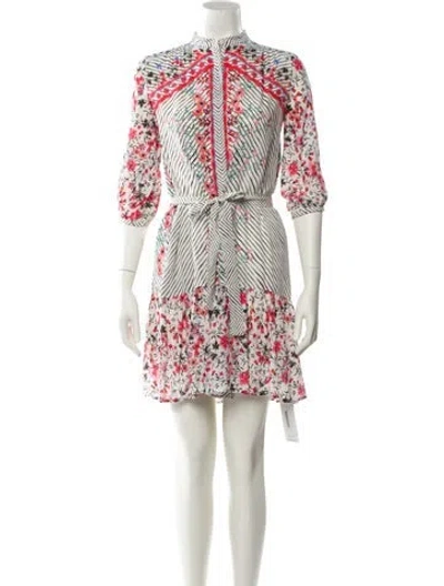Pre-owned Saloni Silk Mini Dress In White
