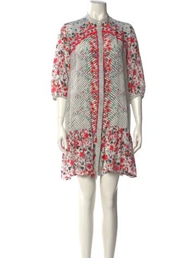 Pre-owned Saloni Silk Mini Dress In White