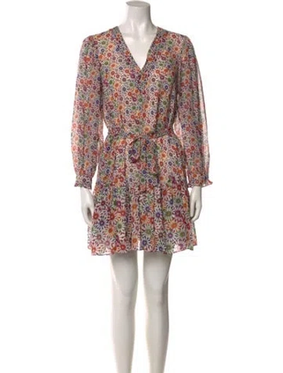 Pre-owned Saloni Silk Mini Dress In White