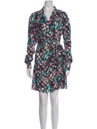 Pre-owned Saloni Silk Mini Dress In White
