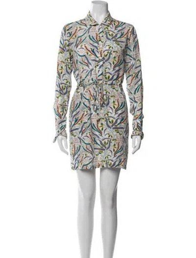Pre-owned Saloni Silk Mini Dress In White