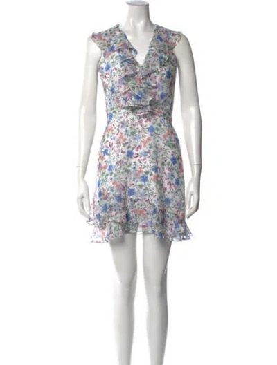 Pre-owned Saloni Silk Mini Dress In White