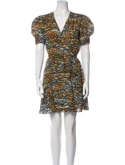 Pre-owned Saloni Silk Mini Dress In Yellow
