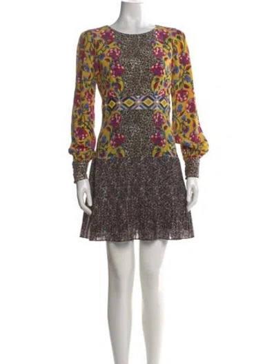 Pre-owned Saloni Silk Mini Dress In Yellow