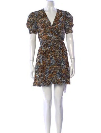 Pre-owned Saloni Silk Mini Dress In Yellow