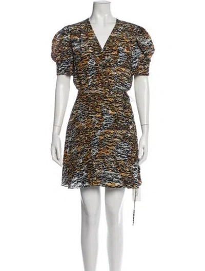 Pre-owned Saloni Silk Mini Dress In Yellow