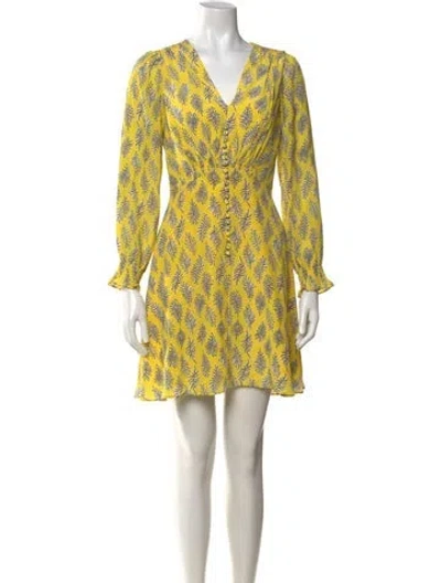 Pre-owned Saloni Silk Mini Dress In Yellow