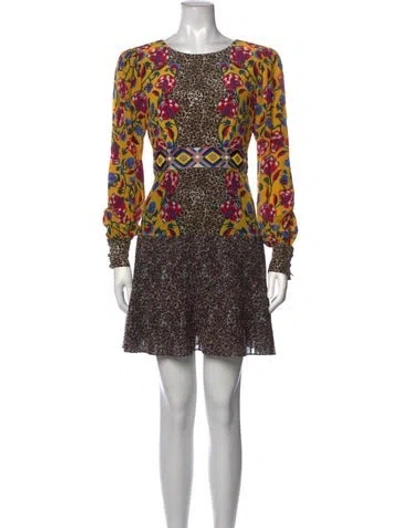 Pre-owned Saloni Silk Mini Dress In Yellow