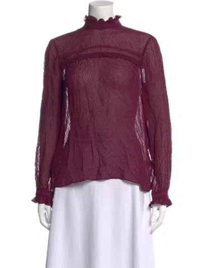 Pre-owned Saloni Silk Patterned Blouse In Purple
