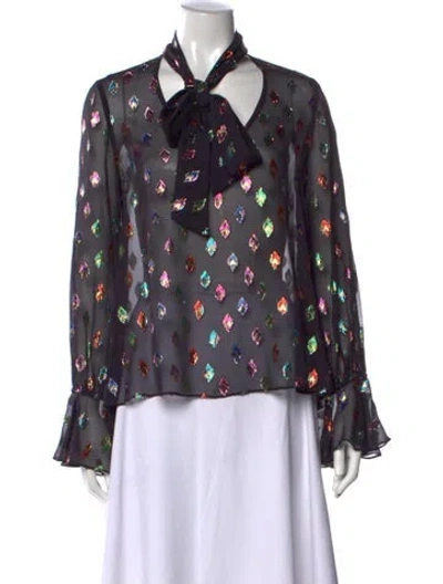 Pre-owned Saloni Silk Printed Blouse