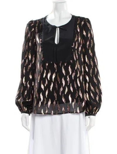 Pre-owned Saloni Silk Printed Blouse In Multi