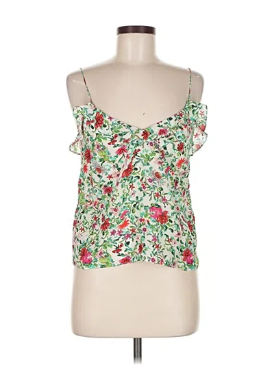 Pre-owned Saloni Sleeveless Silk Top Green Sweetheart Neckline Tops