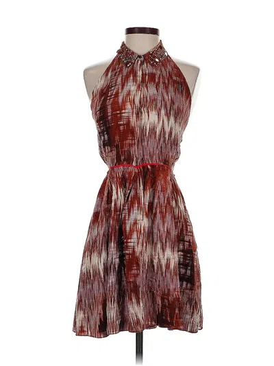 Pre-owned Saloni Sleeveless Top Red Halter Neckline Tops