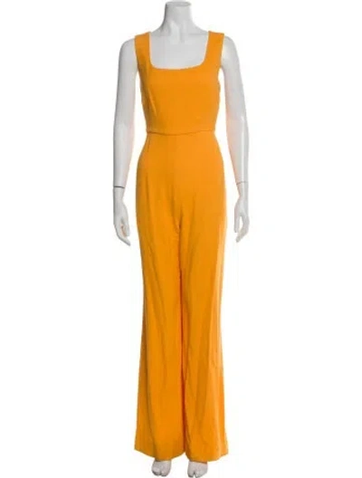 Pre-owned Saloni Square Neckline Jumpsuit In Orange