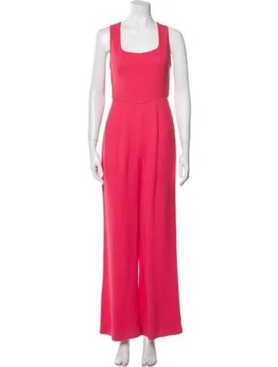 Pre-owned Saloni Square Neckline Jumpsuit In Pink