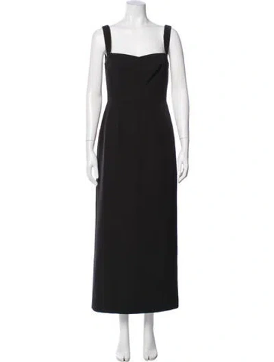 Pre-owned Saloni Square Neckline Long Dress In Gray