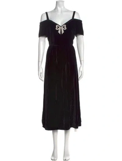 Pre-owned Saloni Square Neckline Long Dress In Multi