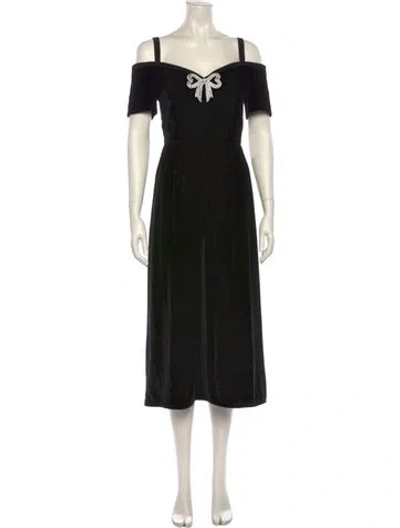 Pre-owned Saloni Square Neckline Long Dress In Multi