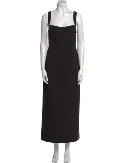 Pre-owned Saloni Square Neckline Long Dress W/ Tags In Black